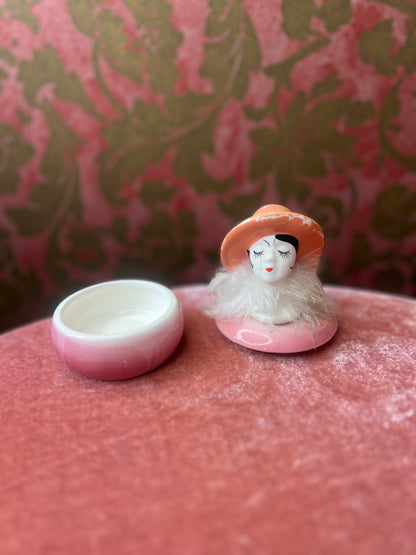 Vintage Flapper Girl Trinket Pot