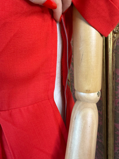 1960s Red Preppy Vintage Dress