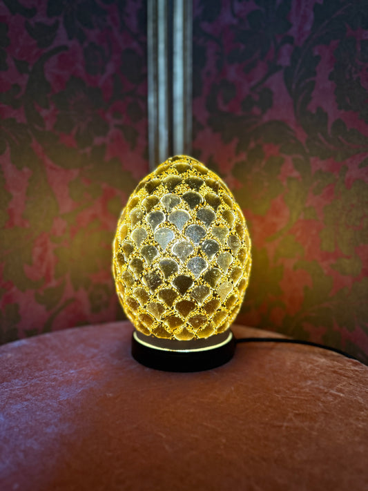 Golden Ember - Mosaic Egg Lamp