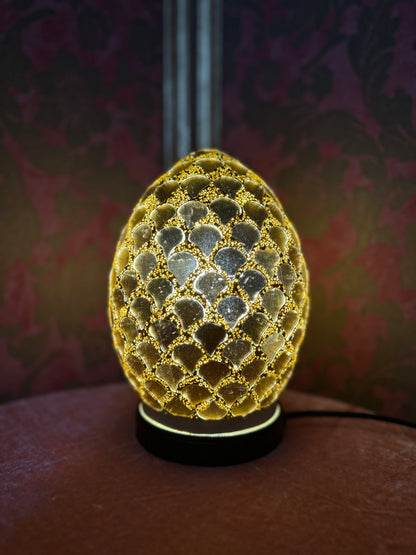Golden Ember - Mosaic Egg Lamp