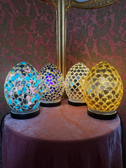 Golden Violette - Mosaic Egg Lamp