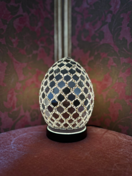 Moonlit Veil - Mosaic Egg Lamp