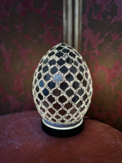 Moonlit Veil - Mosaic Egg Lamp