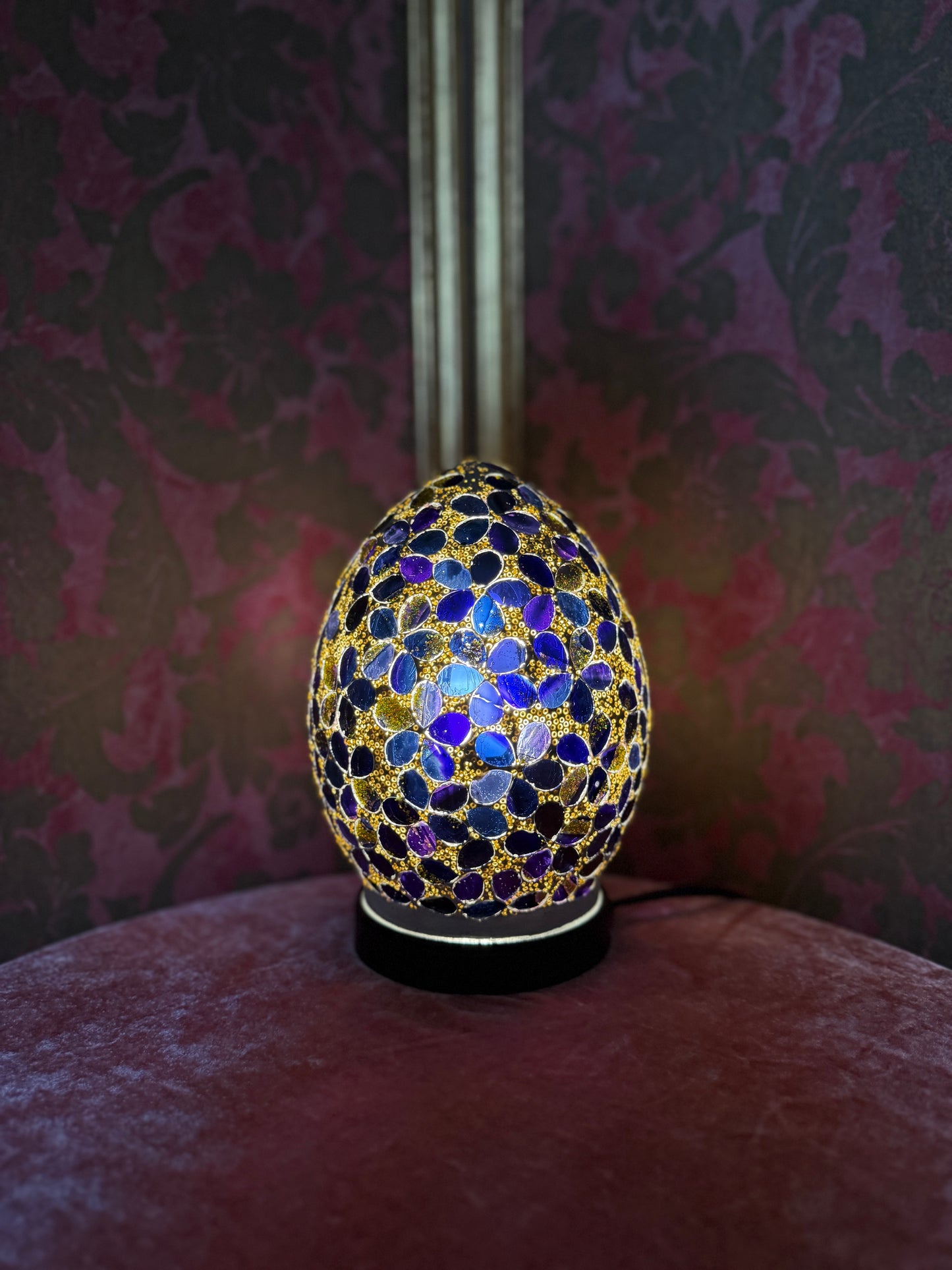 Golden Violette - Mosaic Egg Lamp