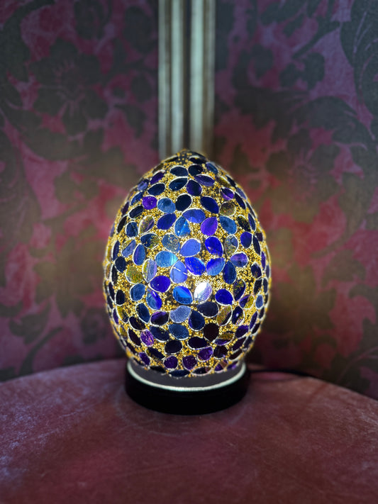 Golden Violette - Mosaic Egg Lamp