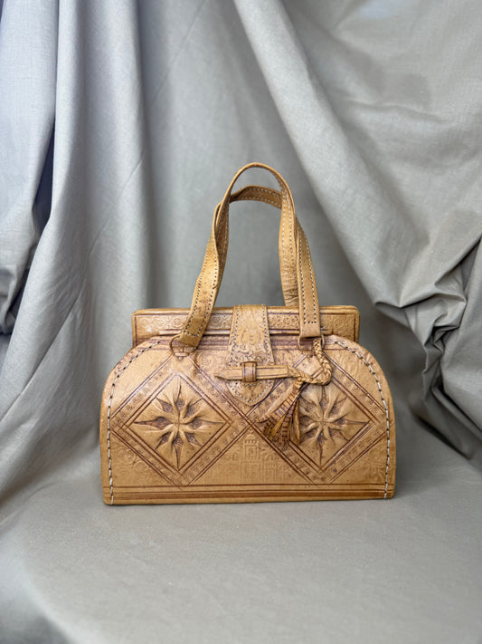 Vintage 1970s Western Leather Handbag