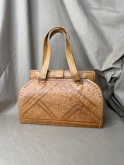 Vintage 1970s Western Leather Handbag