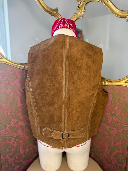 Plus Size Suede Vintage Waistcoat