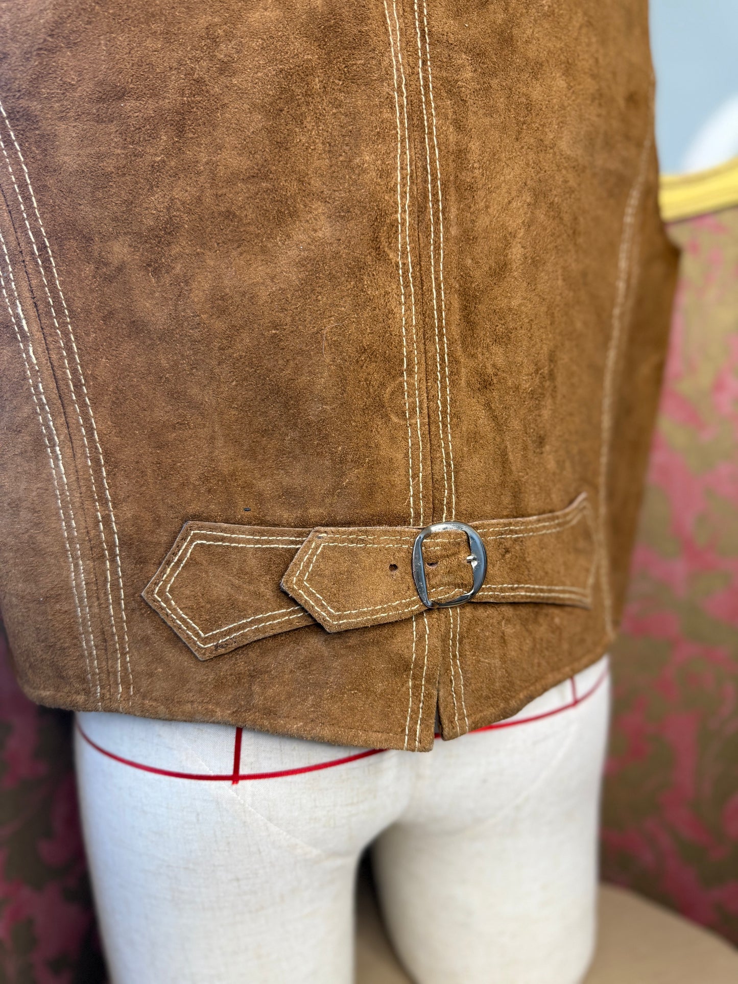 Plus Size Suede Vintage Waistcoat