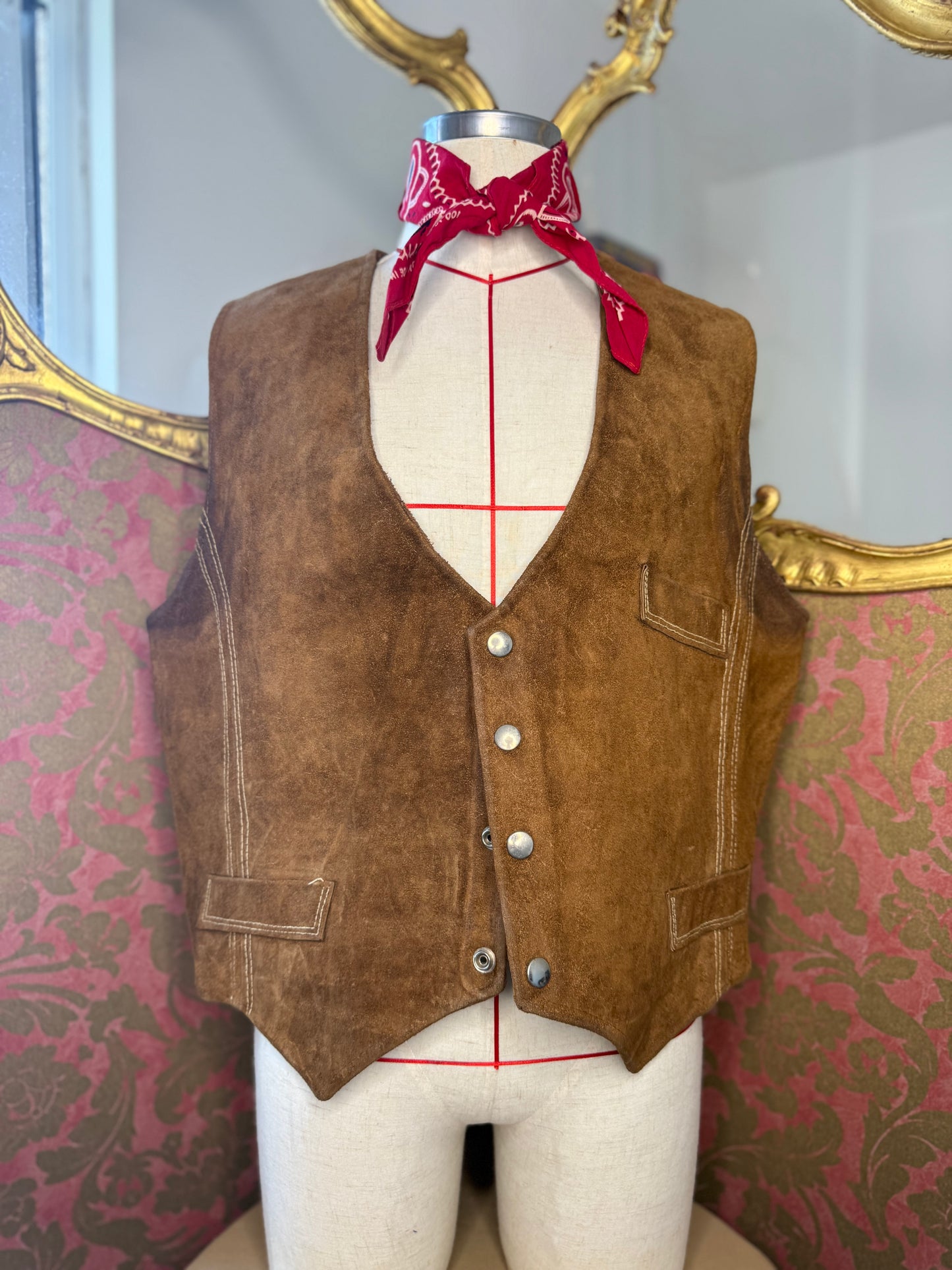 Plus Size Suede Vintage Waistcoat