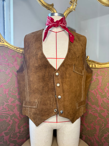 Plus Size Suede Vintage Waistcoat