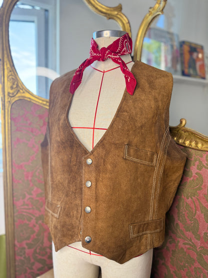 Plus Size Suede Vintage Waistcoat