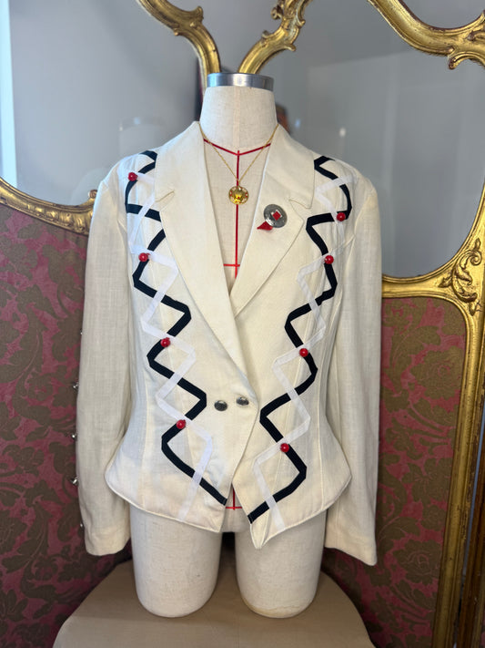Wonderful French White Cowgirl Jacket
