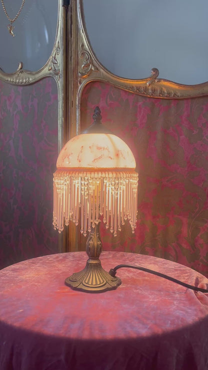 Pink Glass Boudoir Lamp